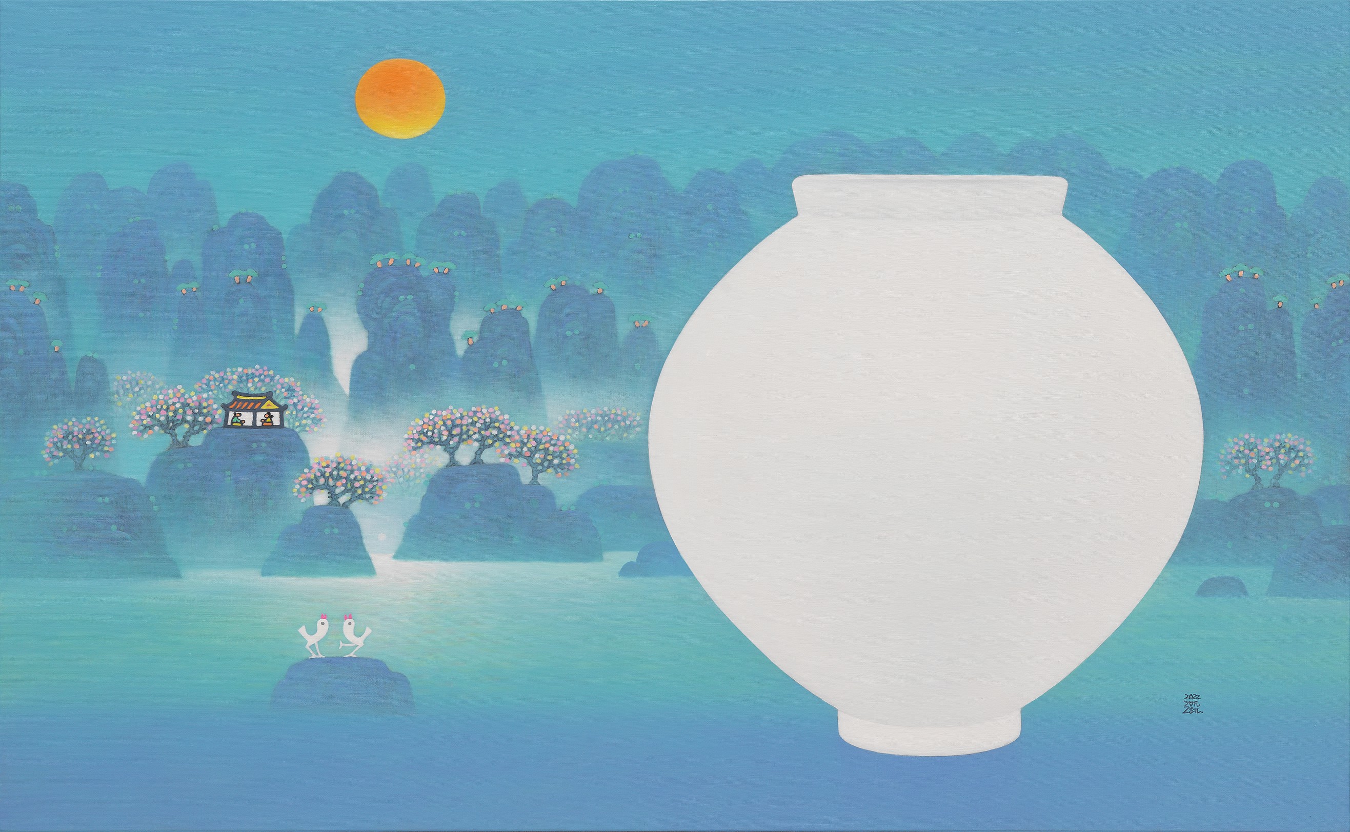 Mun-Hyun Cho, Landscape with a moon jar Mun-Hyun Cho, Landscape with a moon jar