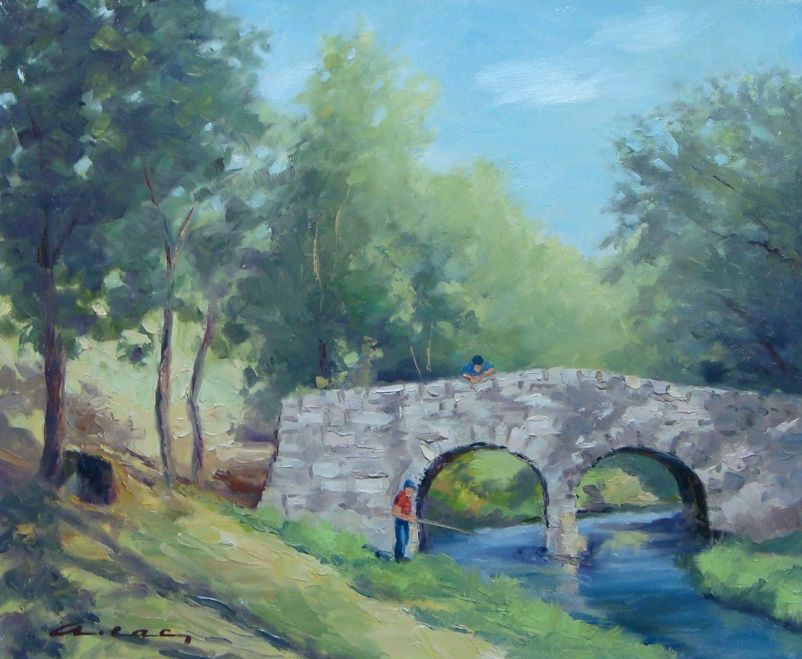 André Lac, Pécheur sous le vieux pont André Lac, Pécheur sous le vieux pont