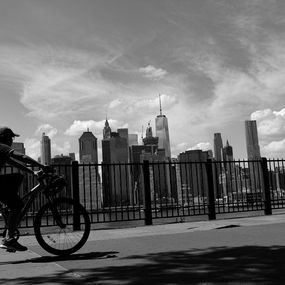 Photography, By bike on the platform, Hervé Pezzini