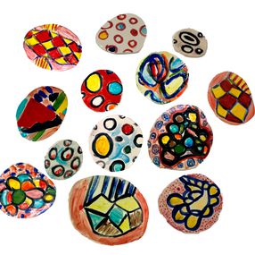 Sculpture, Wall Sculpture. Untitled XXII. Set of 13 Glazed ceramic and enamel discs, Charo Oquet