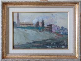 Gemälde, At the plant, Oleksandr Khrapachov