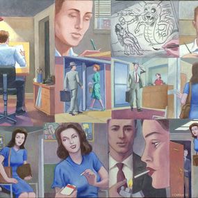 Painting, The Cartoonist, Peter Carella