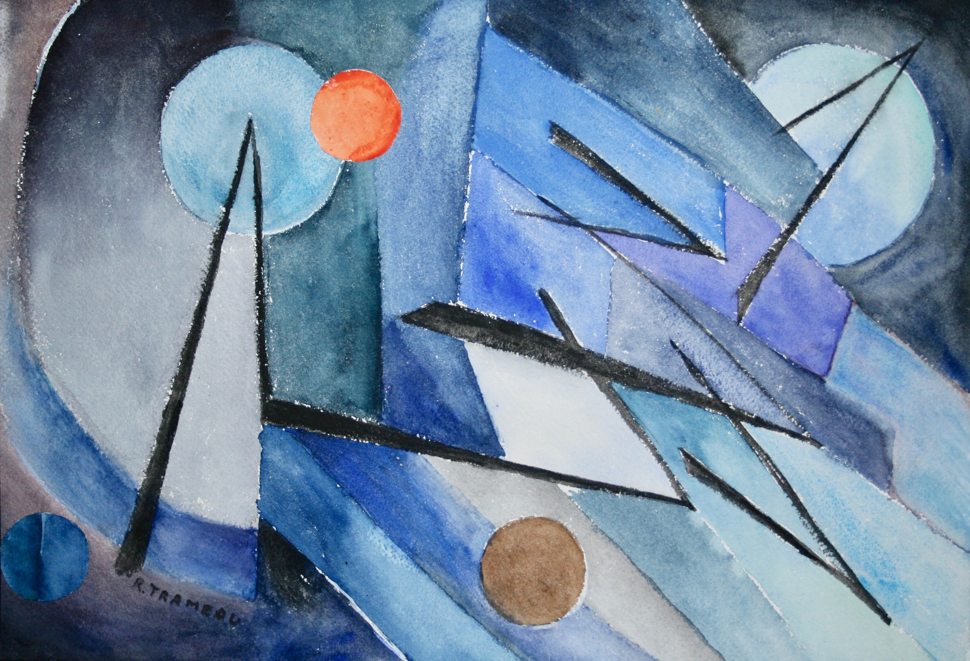 Raymond Trameau, Composition Abstraite Ref GO0879 Raymond Trameau, Composition Abstraite Ref GO0879