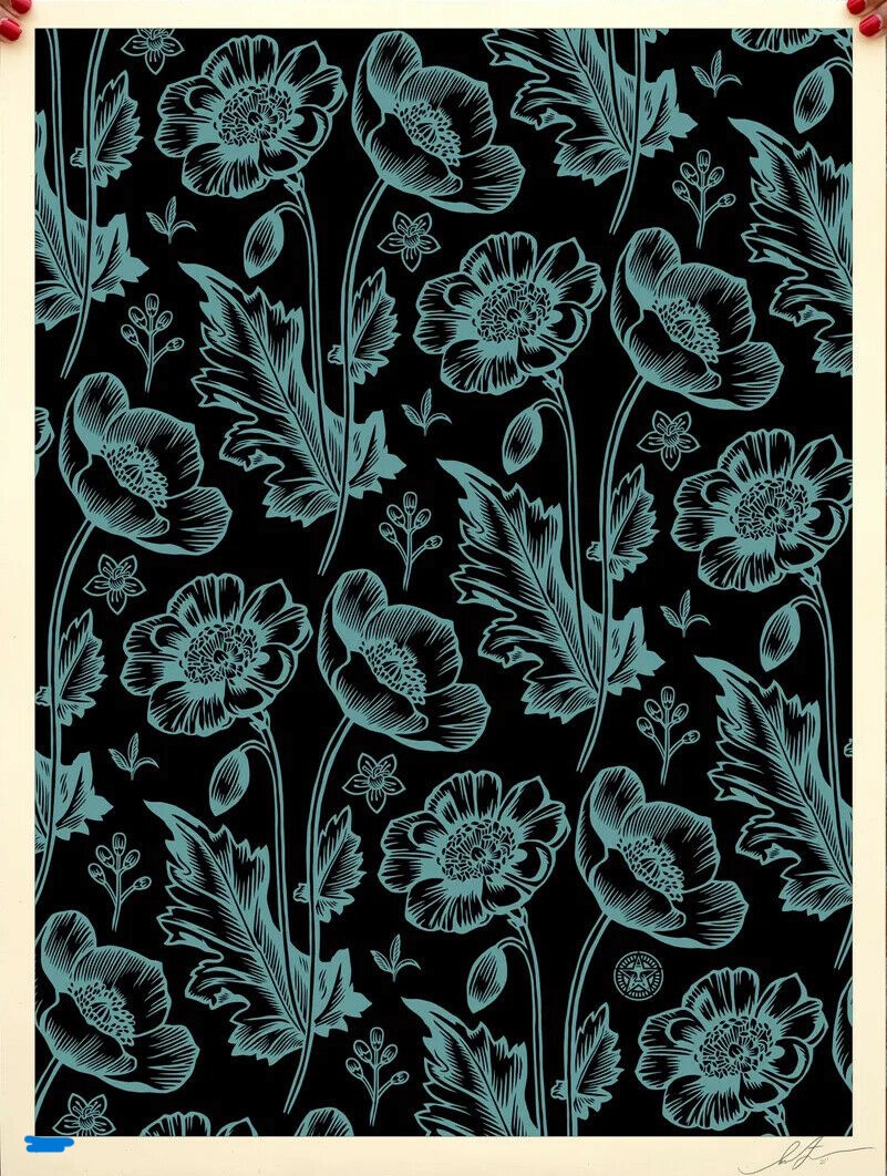 Shepard Fairey (Obey), Sedation in Bloom (Black And Blue) Shepard Fairey (Obey), Sedation in Bloom (Black And Blue)