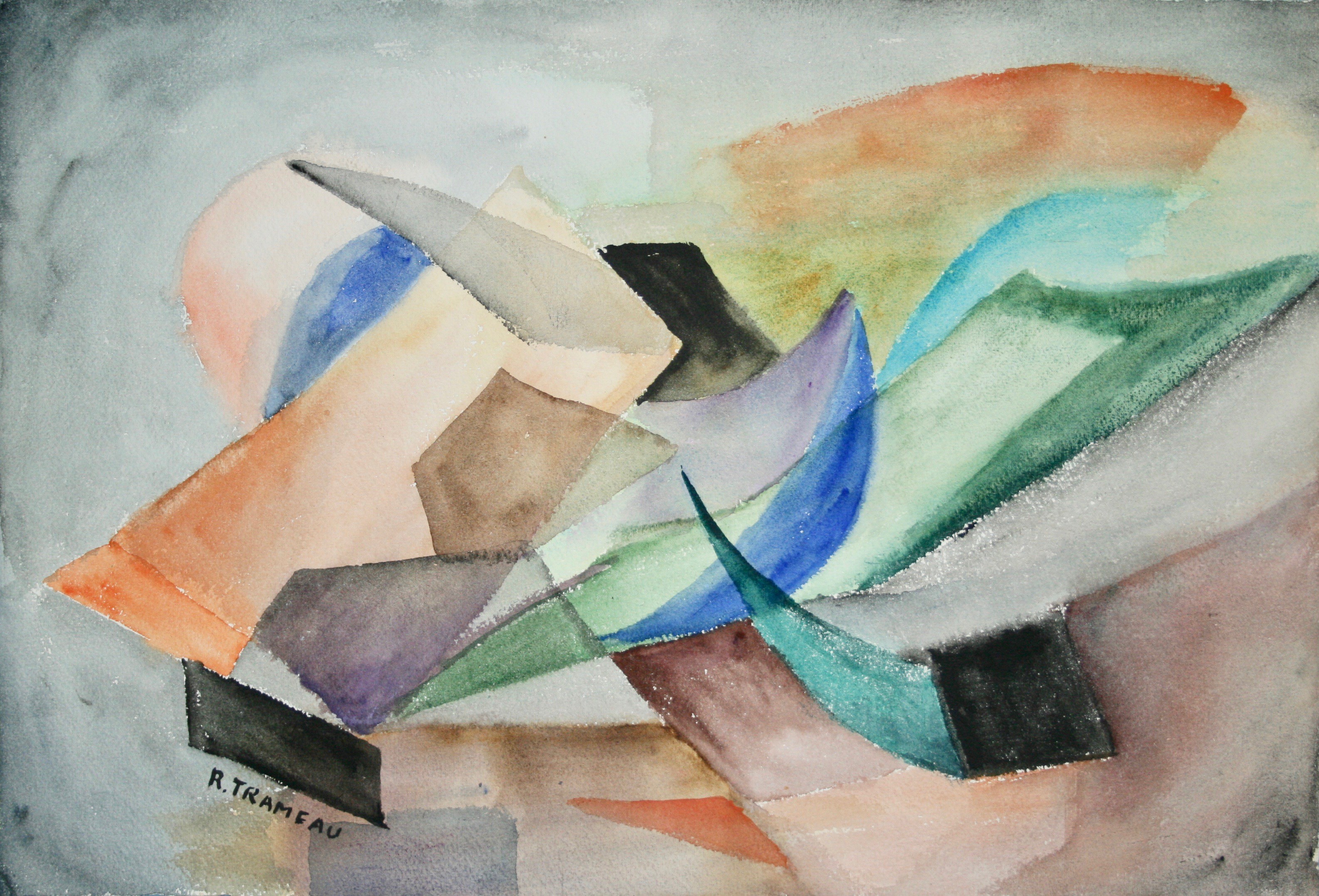 Raymond Trameau, Composition abstraite Ref GO0890 Raymond Trameau, Composition abstraite Ref GO0890