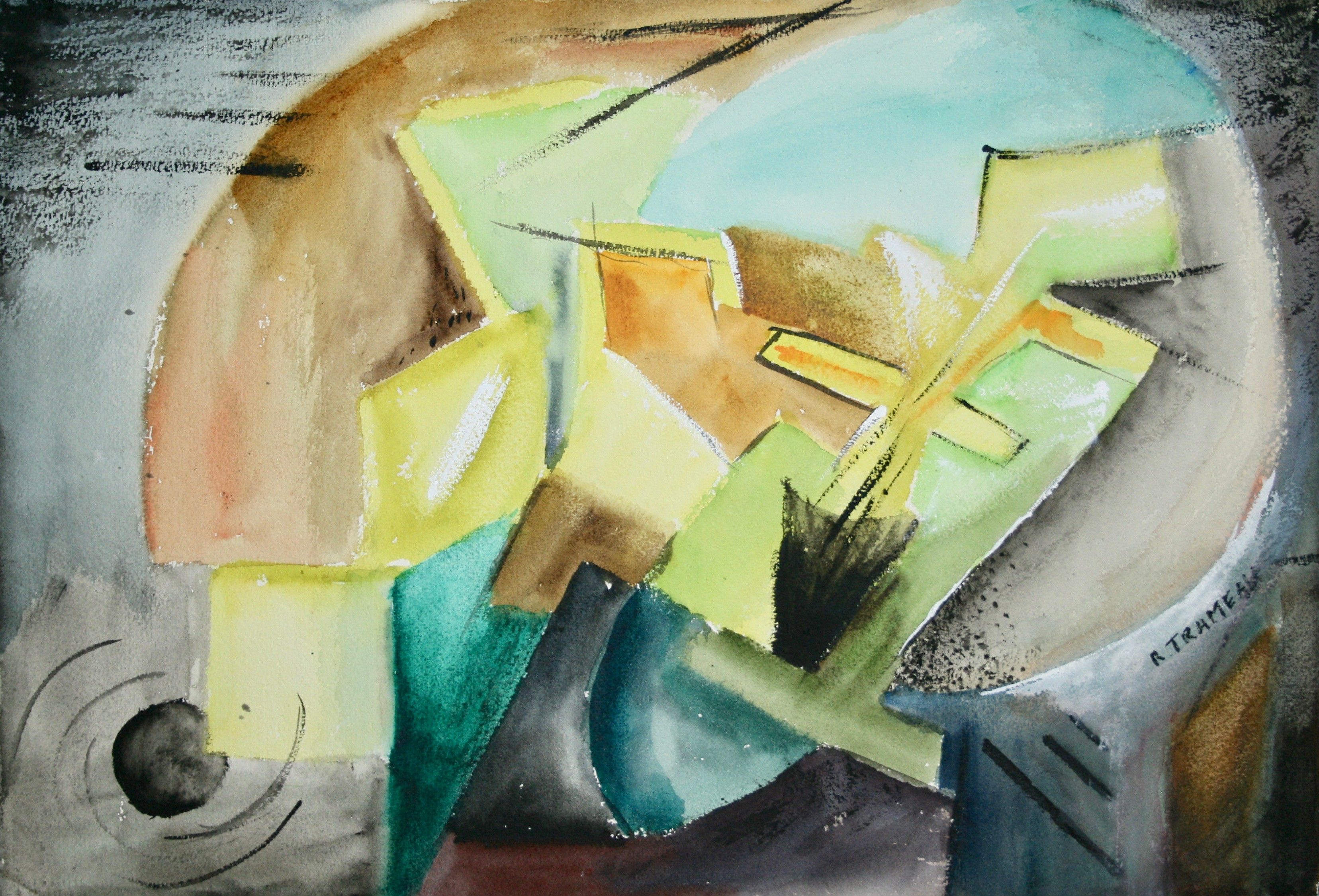 Raymond Trameau, Composition abstraite Ref GO0891 Raymond Trameau, Composition abstraite Ref GO0891
