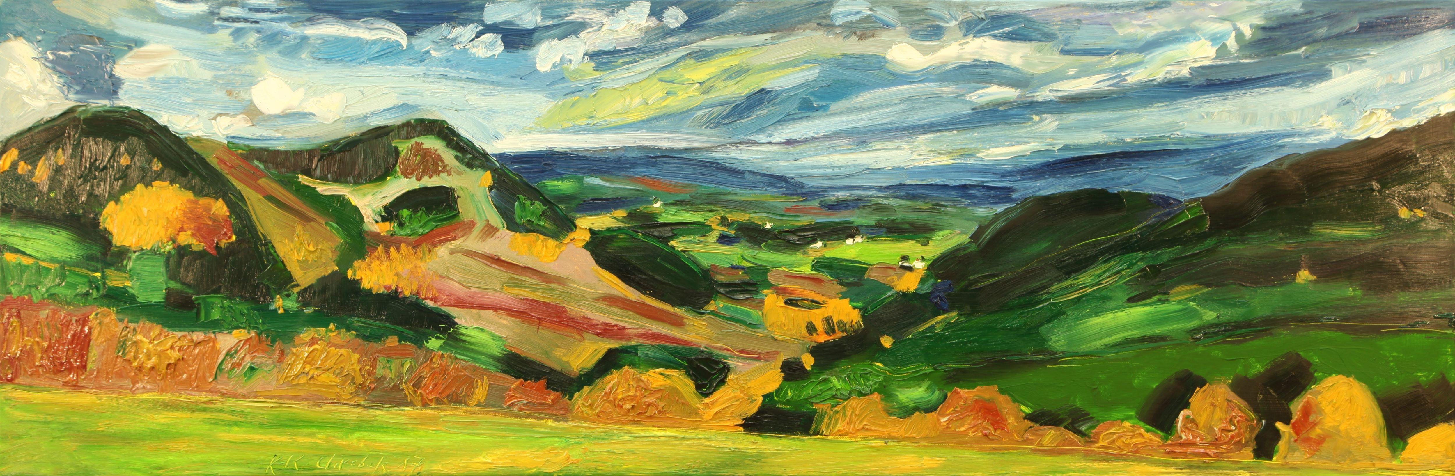 Karl-Karol Chrobok, A mountain panorama near Trambach Karl-Karol Chrobok, A mountain panorama near Trambach