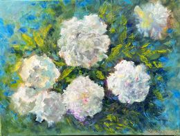 Peinture, White peonies, Alexandra Laskina