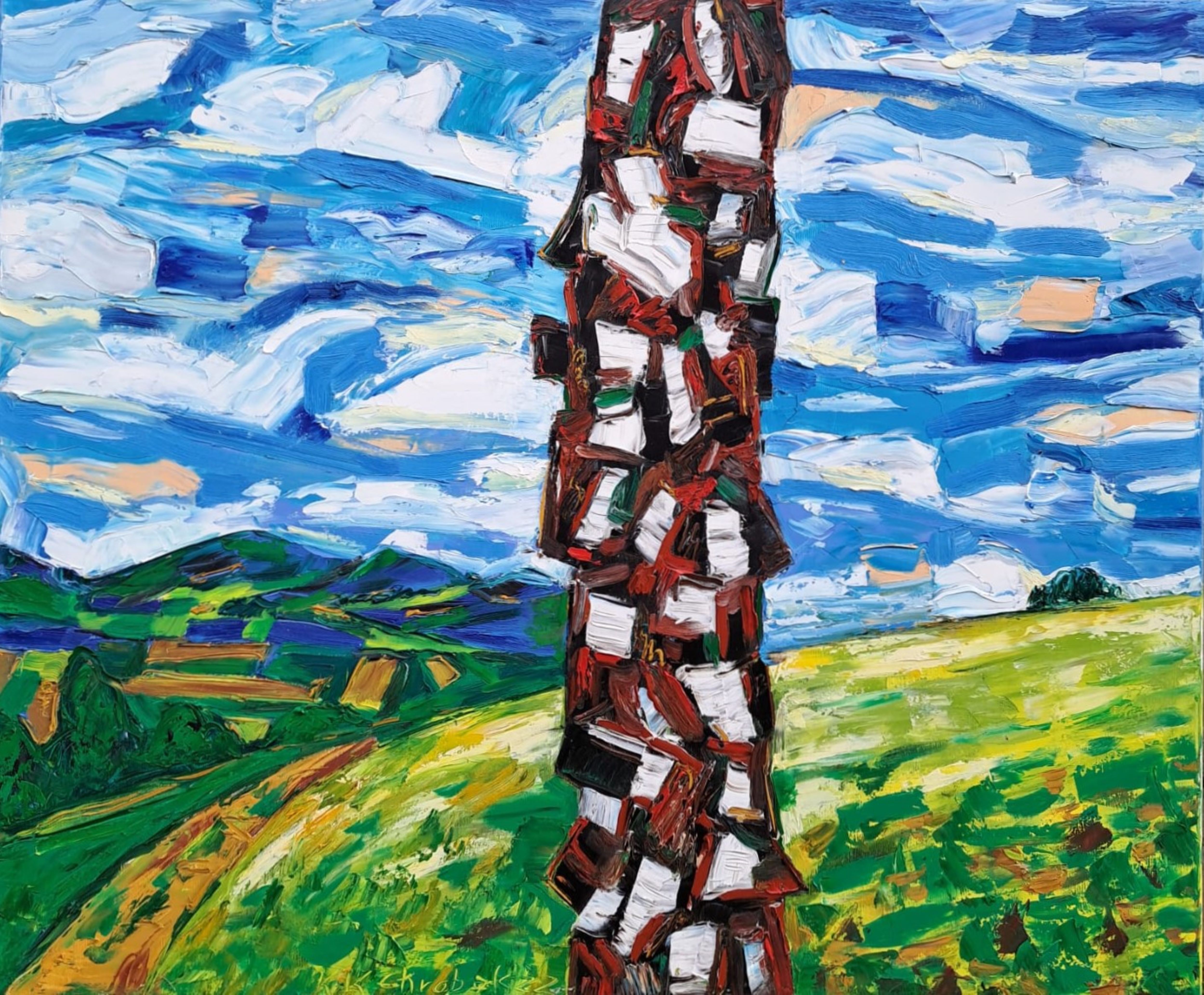 Karl-Karol Chrobok, Birch in the mountains landscape Karl-Karol Chrobok, Birch in the mountains landscape