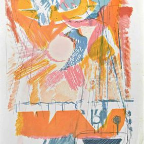Drucke, The orange sun, Bruno Saetti