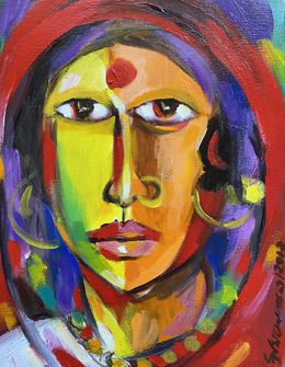 Painting, Indian woman, Samiran Boruah