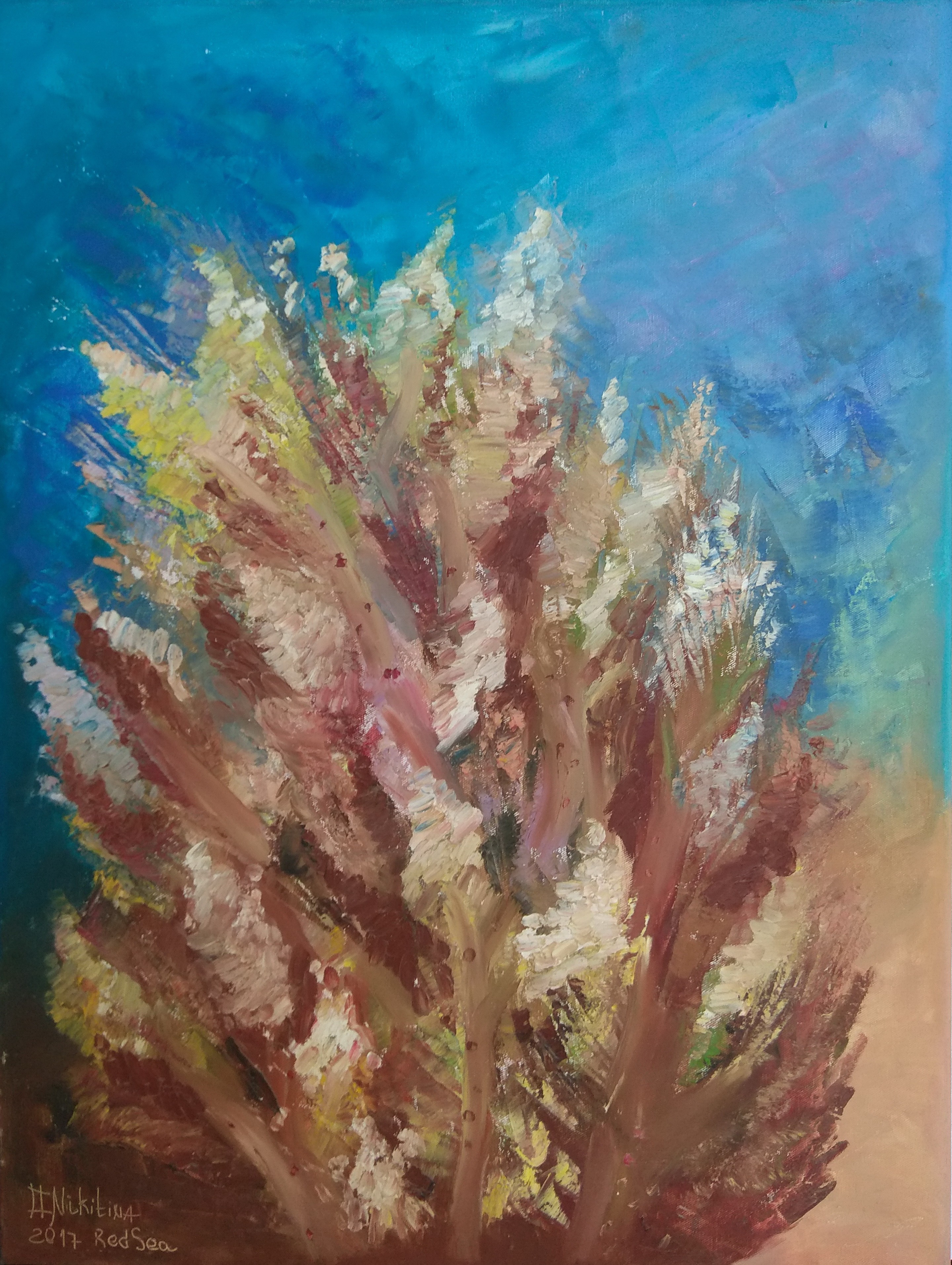 Olga Nikitina, Underwater painting Soft Coral was created underwater Olga Nikitina, Underwater painting Soft Coral was created underwater
