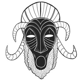 Drucke, Horned Mask, Mario Hounkanrin