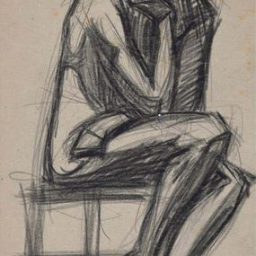 Fine Art Drawings, Sitting Woman, Jacques Le Breton