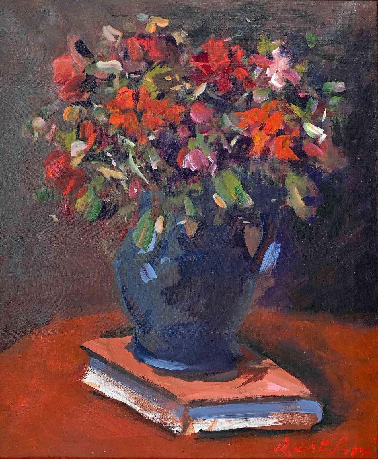 Giuseppe Bertolini, Still Life with Vase of Flowers Giuseppe Bertolini, Still Life with Vase of Flowers