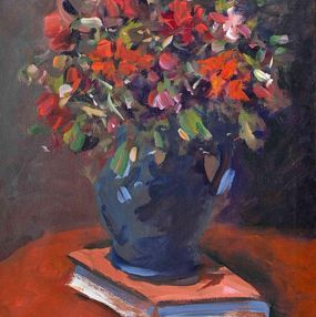 Gemälde, Still Life with Vase of Flowers, Giuseppe Bertolini