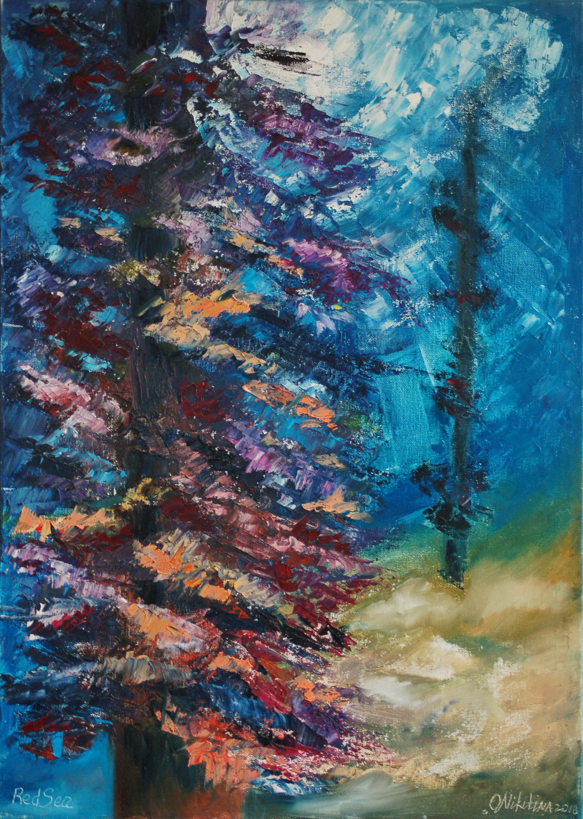 Olga Nikitina, Underwater painting Forest of the Red Sea (was created underwater) Olga Nikitina, Underwater painting Forest of the Red Sea (was created underwater)