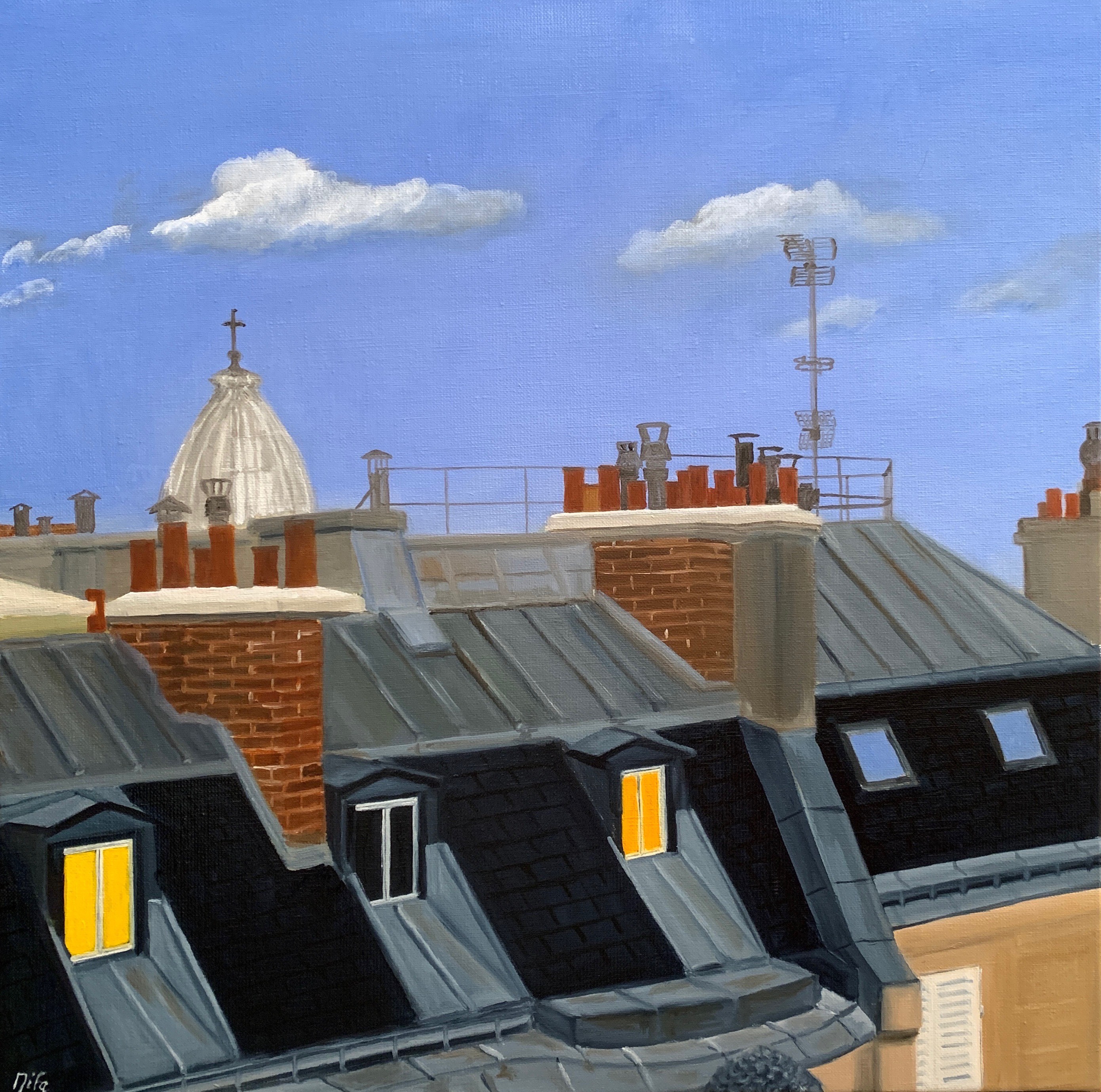 Marie France Garrigues, Vue sur les toits (Vue 6) Marie France Garrigues, Vue sur les toits (Vue 6)