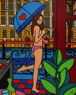 Peinture, Odessa. Rain on Preobragenska Street., Vadym Mykhalchuk