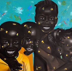 Painting, The joy in togetherness, Eyitayo Alagbe
