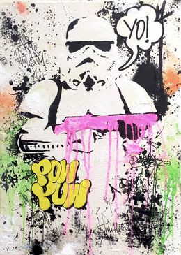 Trooper from the street on canvas, JP Malot