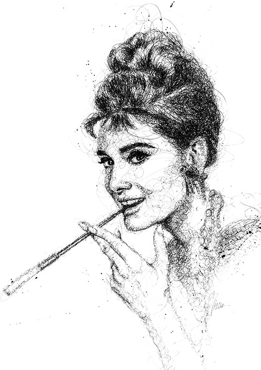 simple audrey hepburn drawing