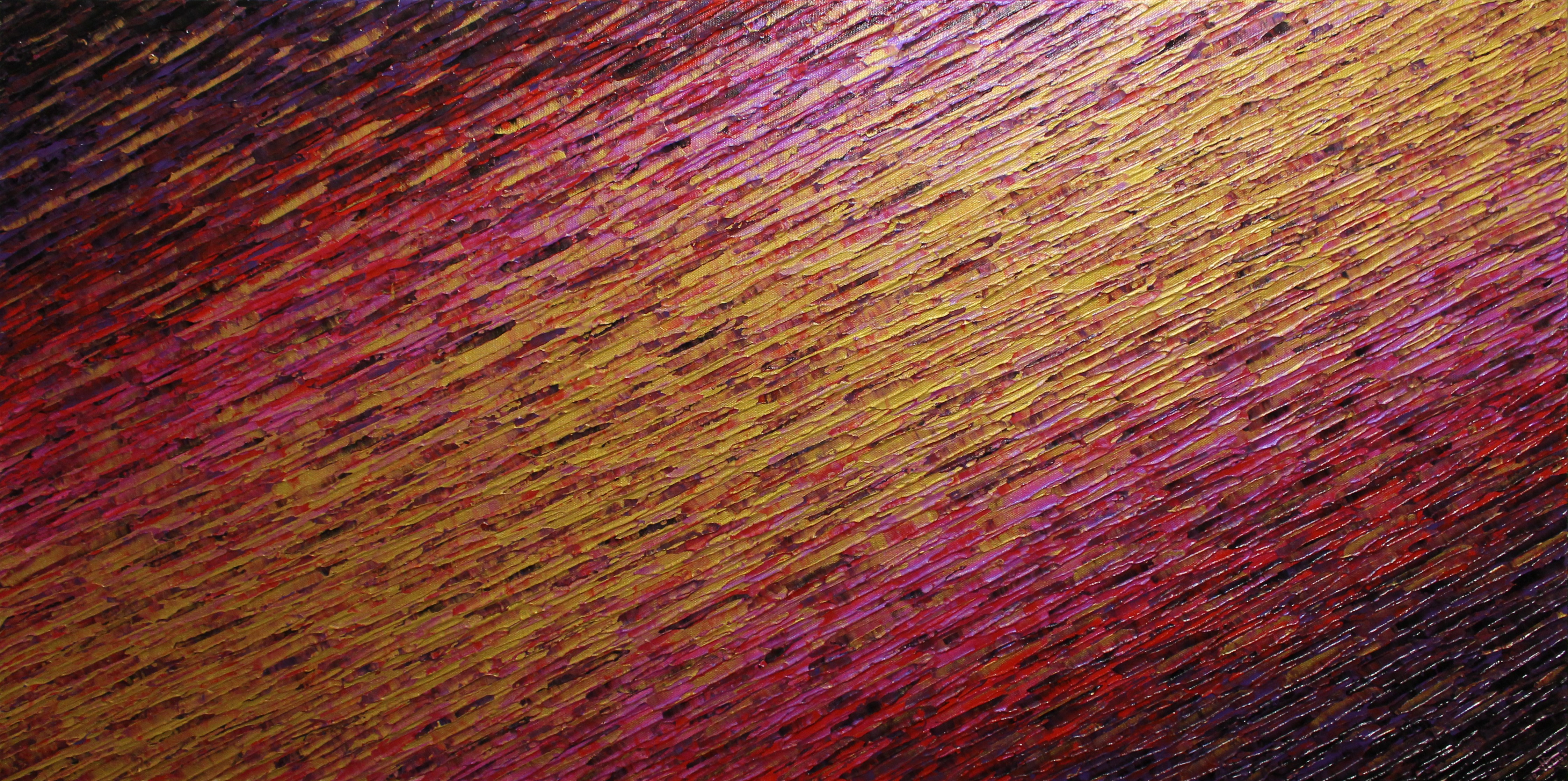 Jonathan Pradillon, Texture couteau or rose rouge violet allongée Jonathan Pradillon, Texture couteau or rose rouge violet allongée
