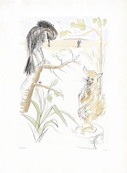 Le Bestiaire de la Fontaine - C- le corbeau et le renard, Salvador Dali