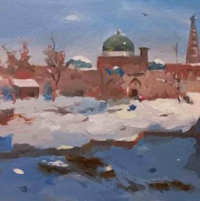 Painting, Winter Khiva landscape, Dilshod Khudayorov