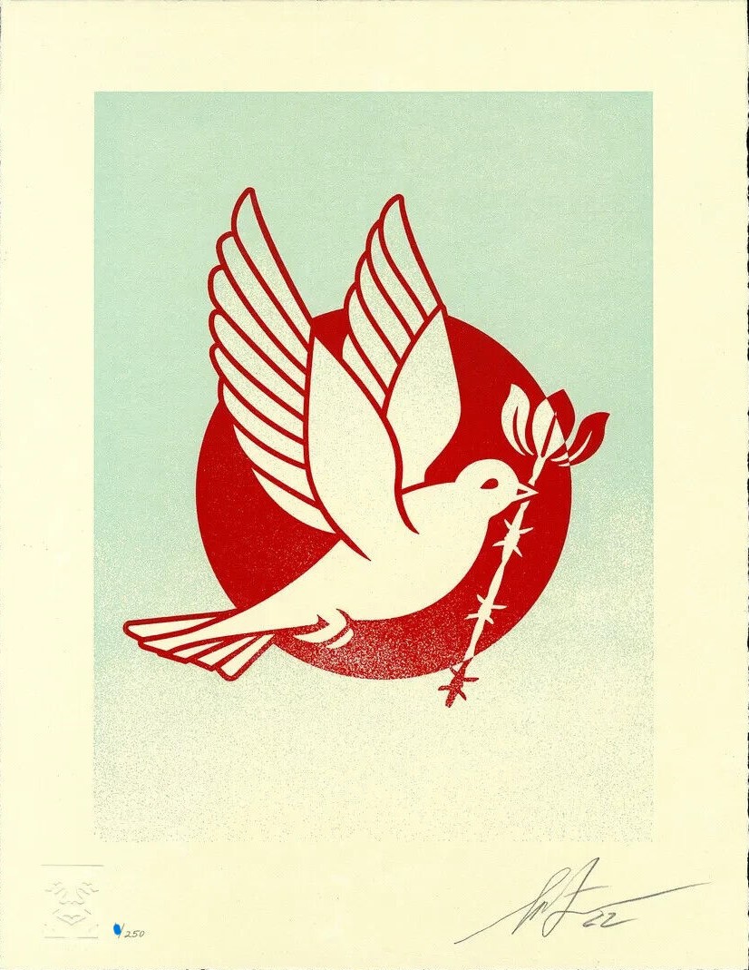 Shepard Fairey (Obey), Barb Wire Dove - Blue Shepard Fairey (Obey), Barb Wire Dove - Blue
