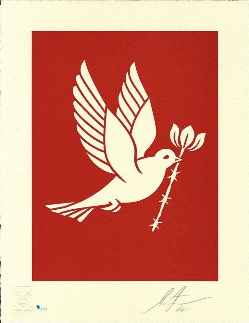 Shepard Fairey (Obey), Barb Wire Dove - Red Shepard Fairey (Obey), Barb Wire Dove - Red