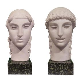 Sculpture, Kore's Head Couple, Nicola D'Antino