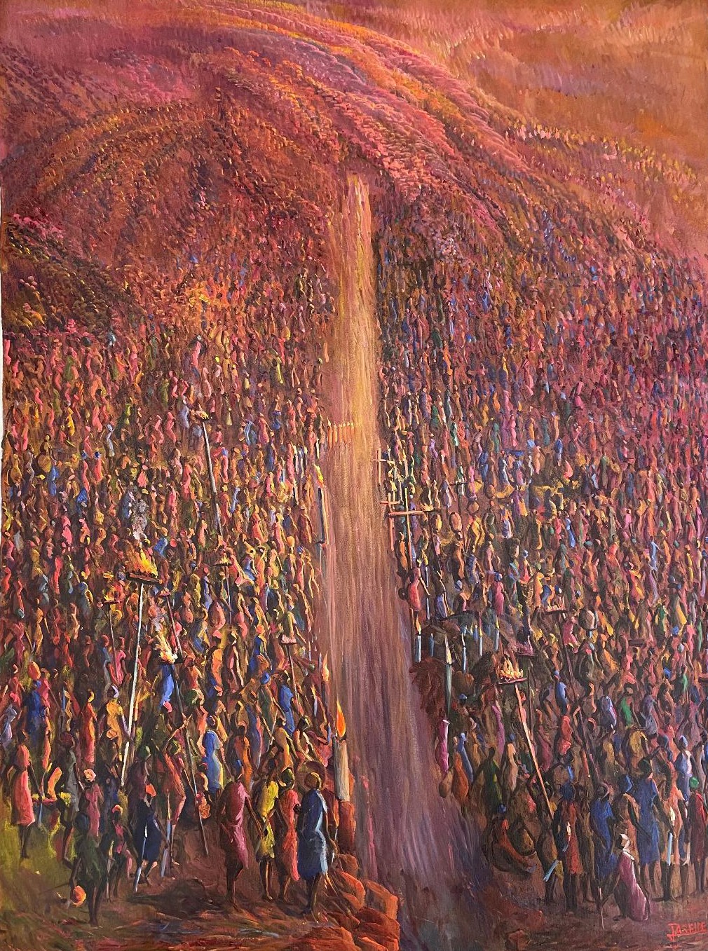 Jean Adrien Seide, Multitude in procession Jean Adrien Seide, Multitude in procession
