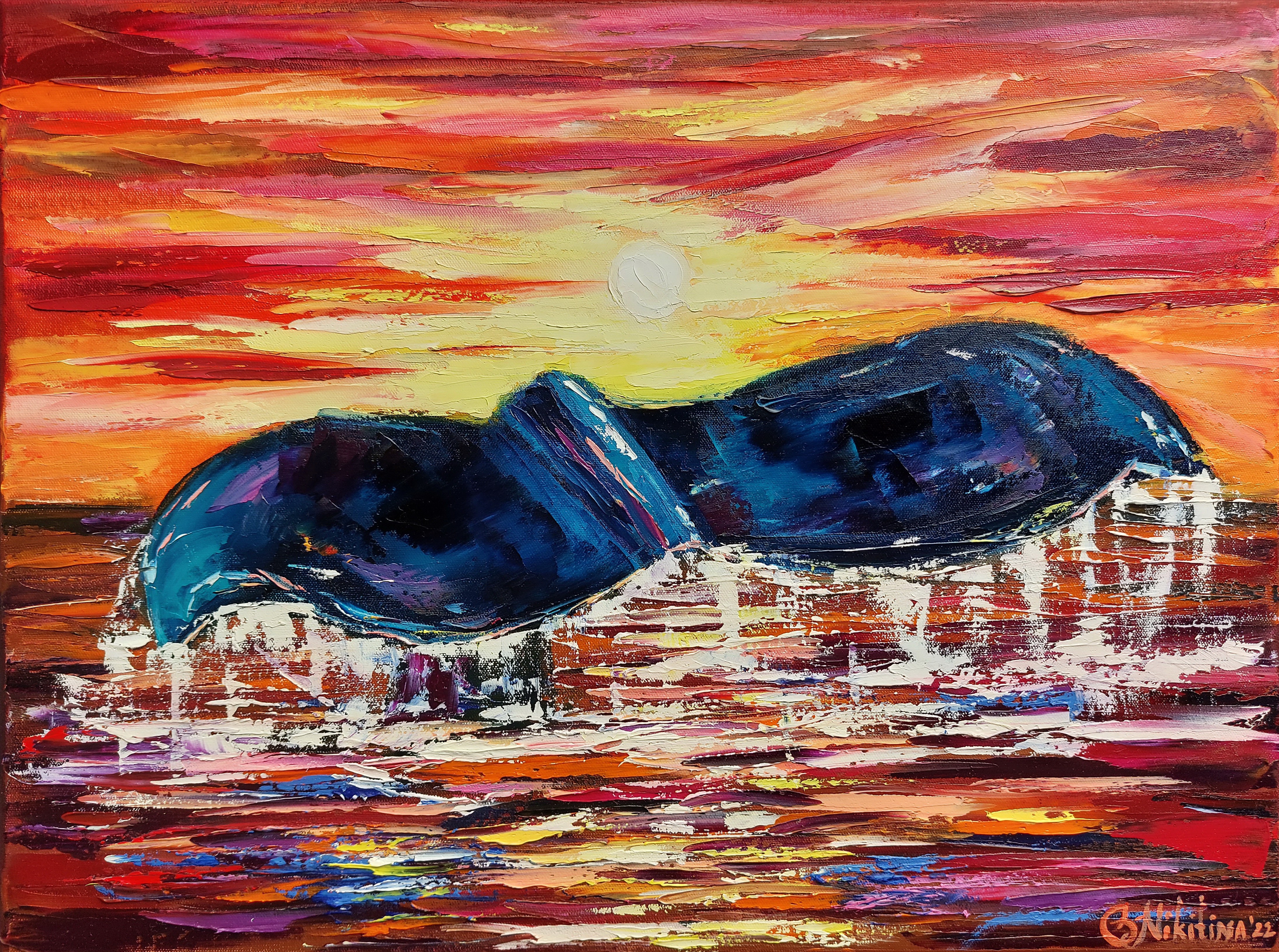 Olga Nikitina, Whale tail in sunset Olga Nikitina, Whale tail in sunset