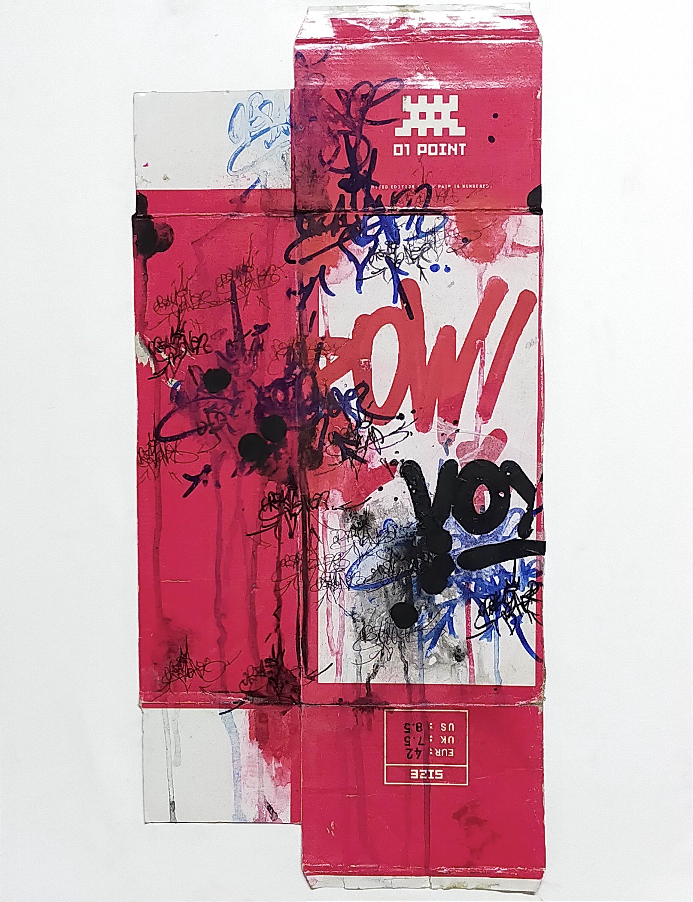 JP Malot, Pow! Art voyou on invader cardboard (original painting 2022) JP Malot, Pow! Art voyou on invader cardboard (original painting 2022)
