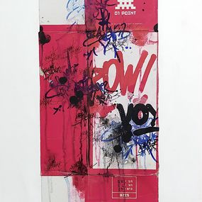 JP Malot, Pow! Art voyou on invader cardboard (original painting 2022) JP Malot, Pow! Art voyou on invader cardboard (original painting 2022)