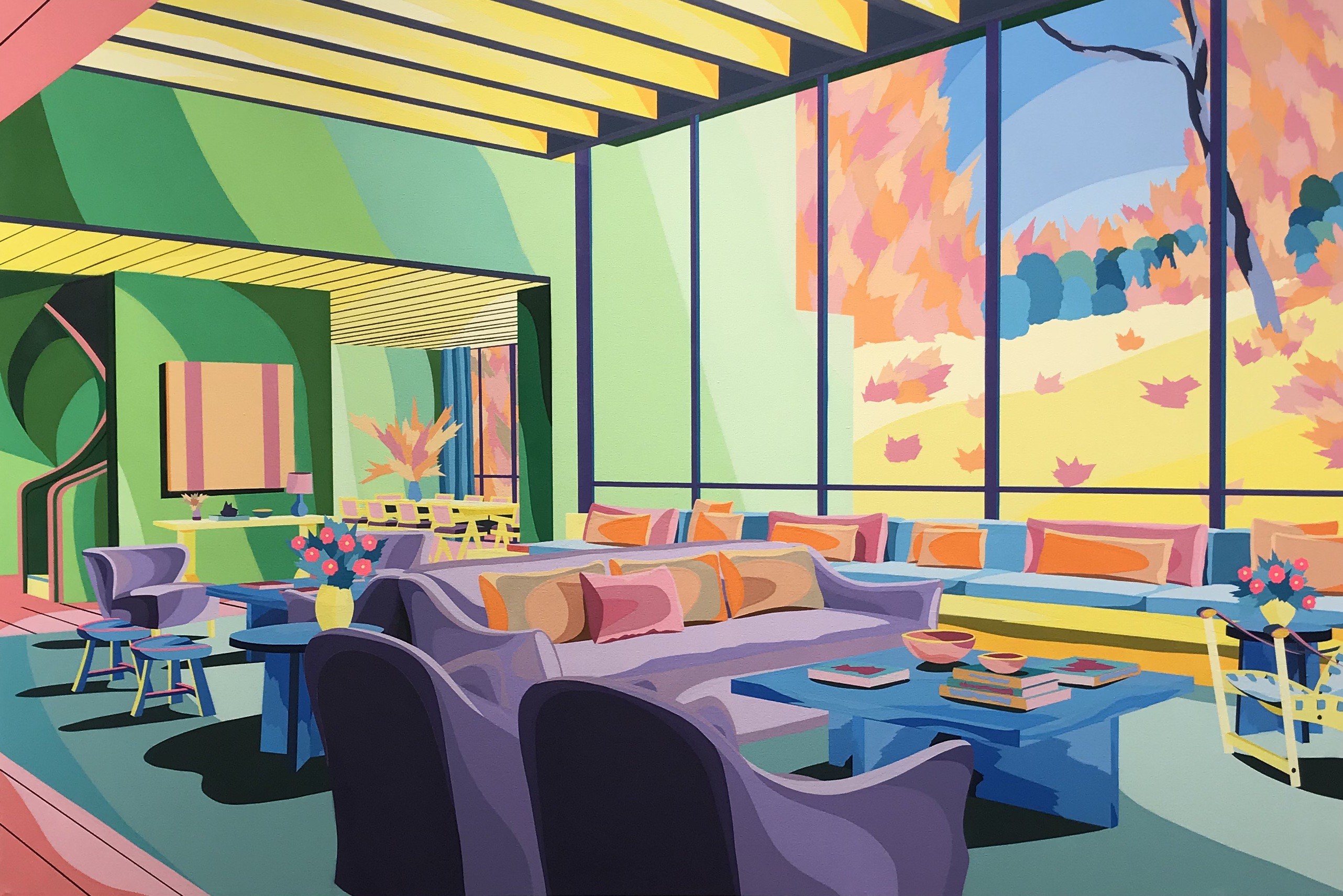 Michael Callas, Living room with green walls Michael Callas, Living room with green walls