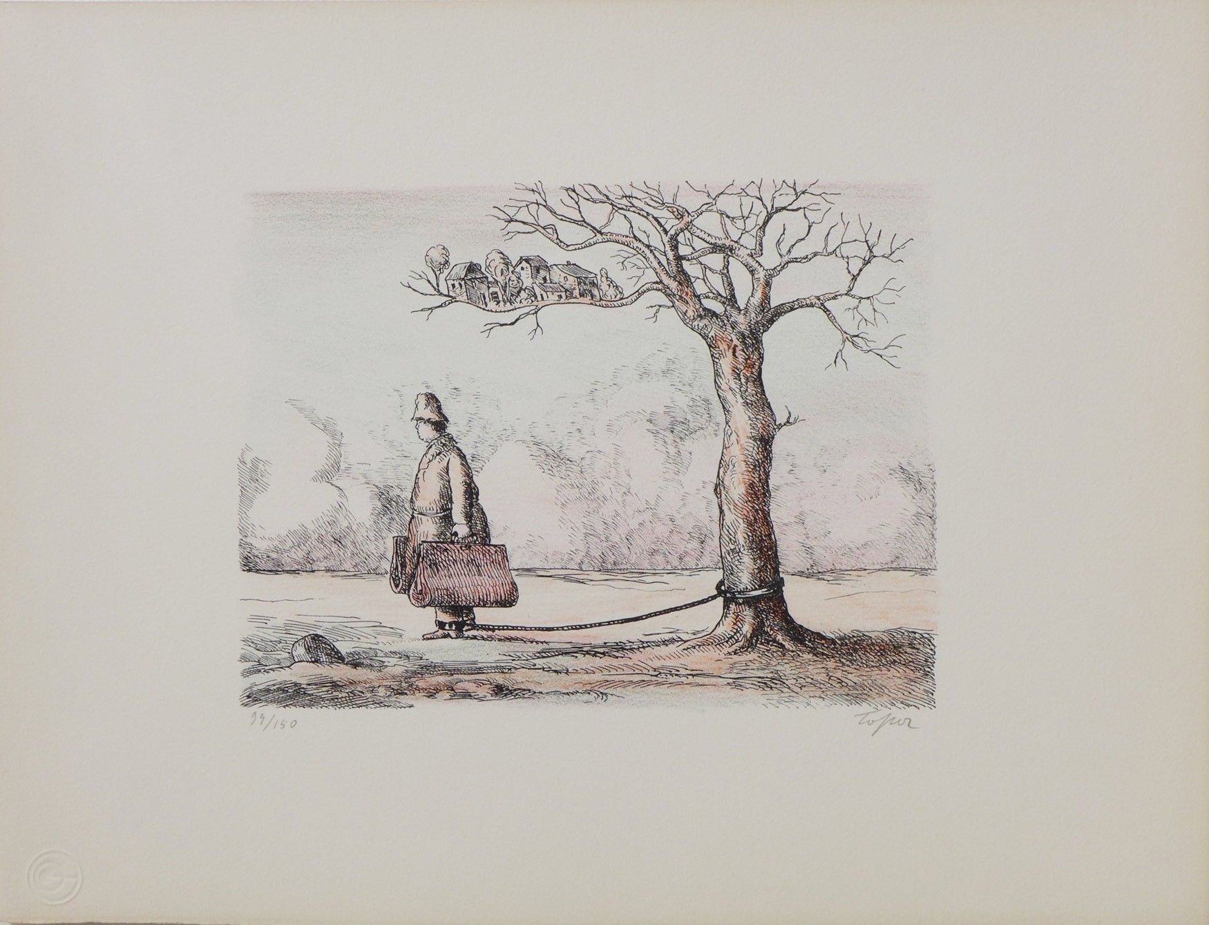 Roland Topor, L'homme aux valises Roland Topor, L'homme aux valises