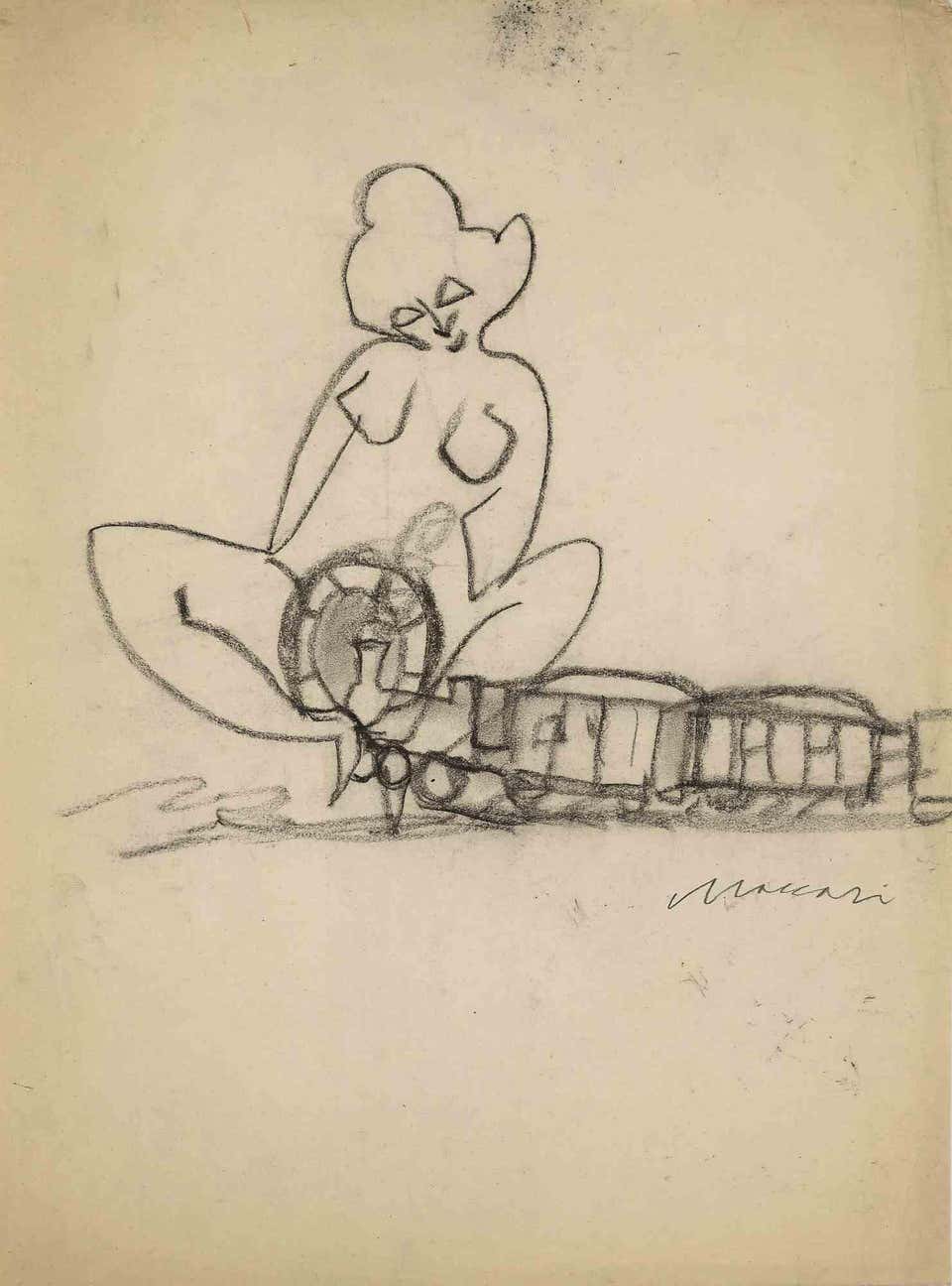 Mino Maccari, Nude On The Train Mino Maccari, Nude On The Train