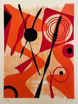 Orange red abstract, Peter Egan