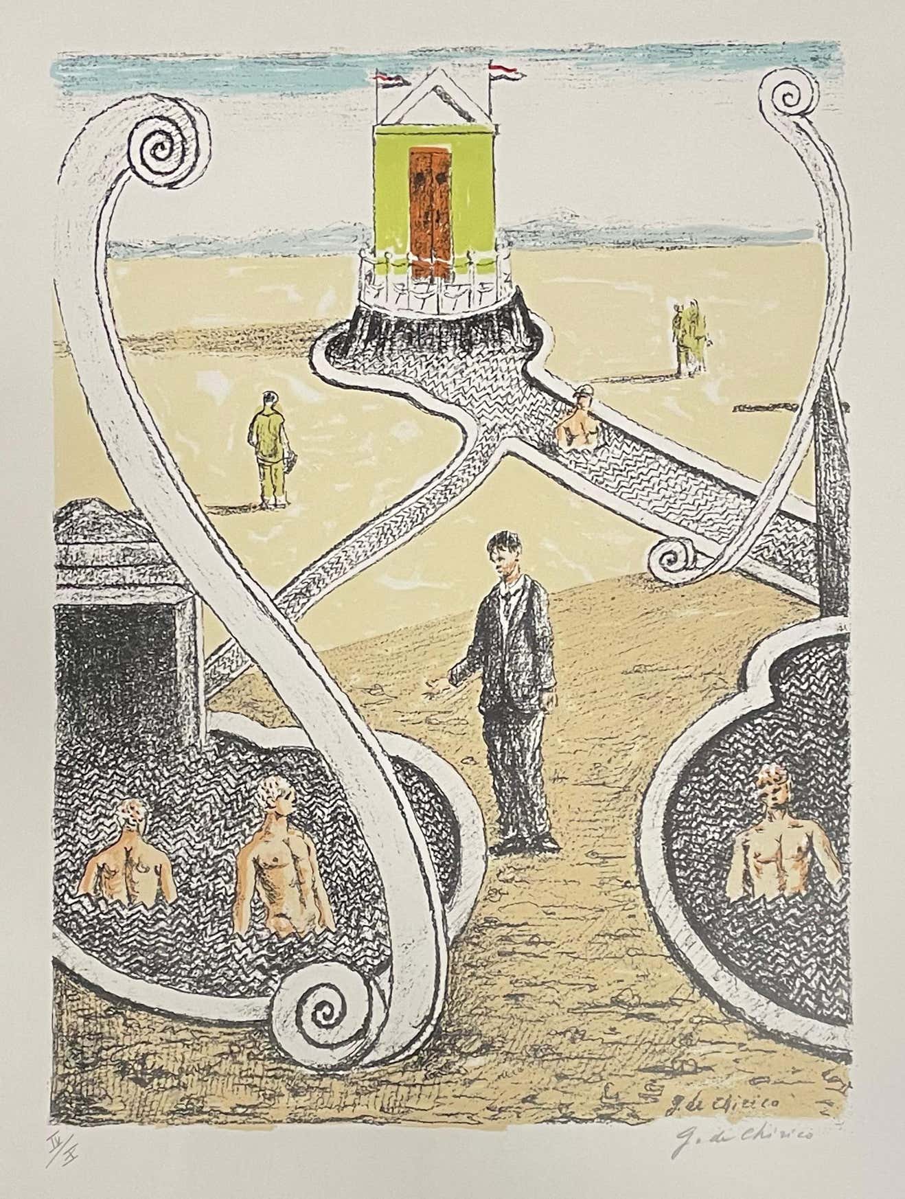 Giorgio de Chirico, L'Ospite dei Bagnanti Misteriosi Giorgio de Chirico, L'Ospite dei Bagnanti Misteriosi