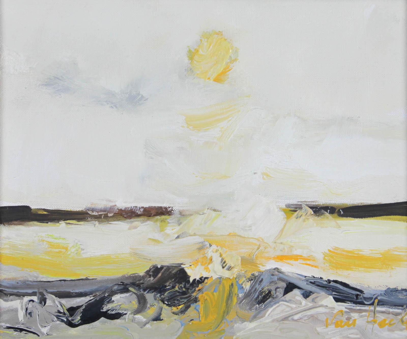 Arthur Van Hecke, Marine, soleil couchant Arthur Van Hecke, Marine, soleil couchant