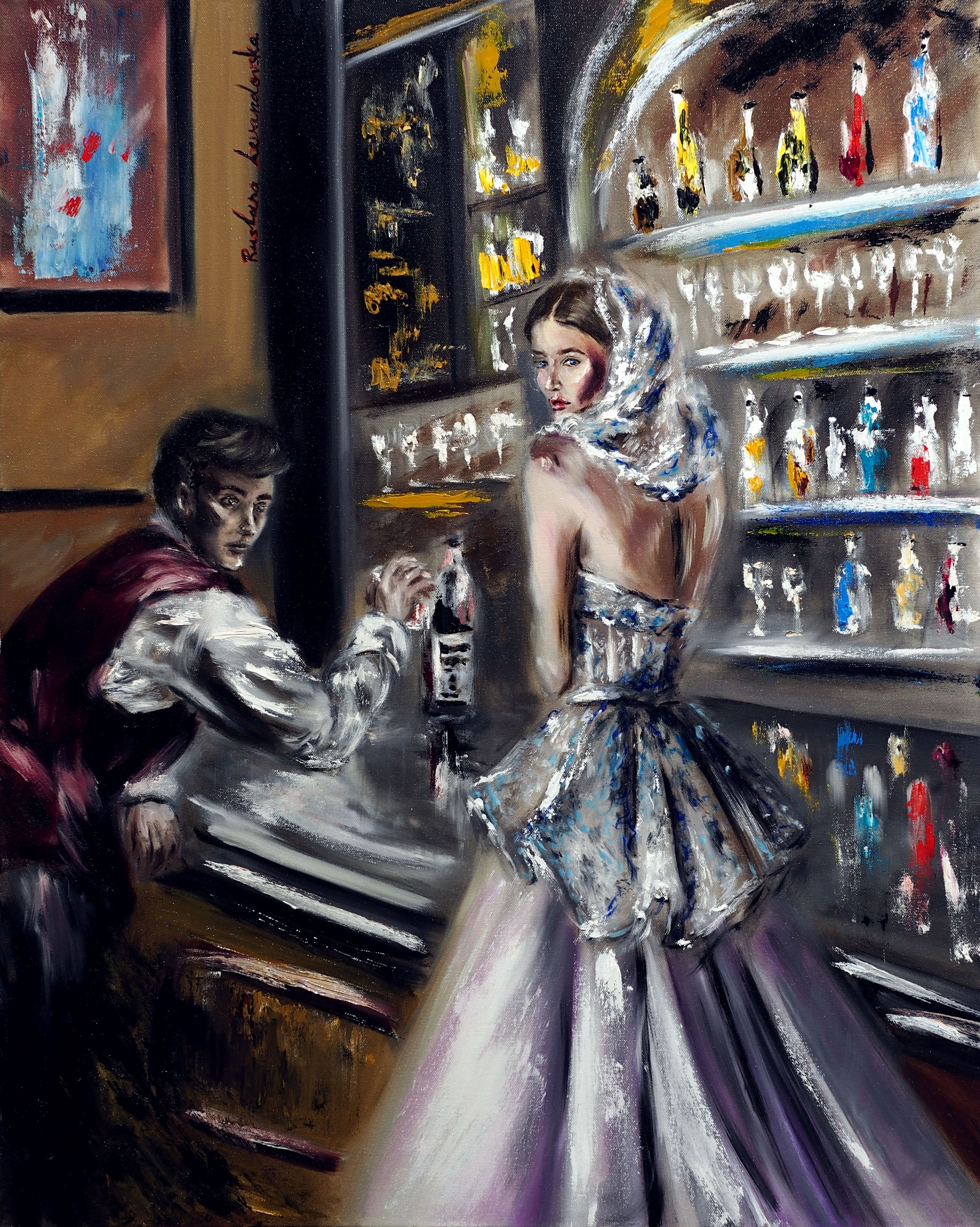 Ruslana Levandovska, A Veiled Woman at the Bar Ruslana Levandovska, A Veiled Woman at the Bar