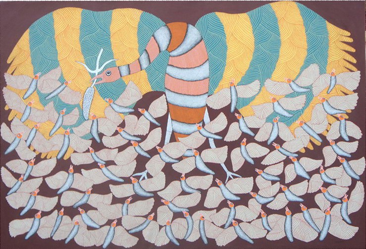Bhajju Shyam, Hommage à Jangarh ou Golden Birds Bhajju Shyam, Hommage à Jangarh ou Golden Birds