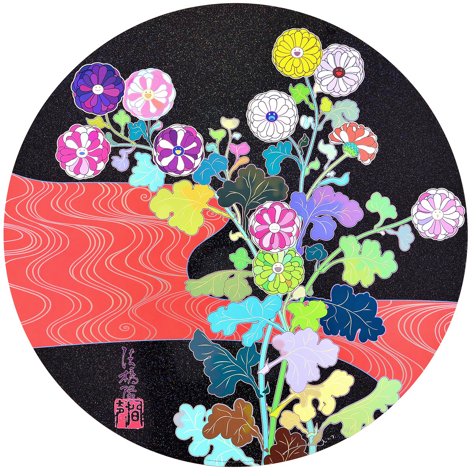Takashi Murakami, Kansei: korin red stream Takashi Murakami, Kansei: korin red stream