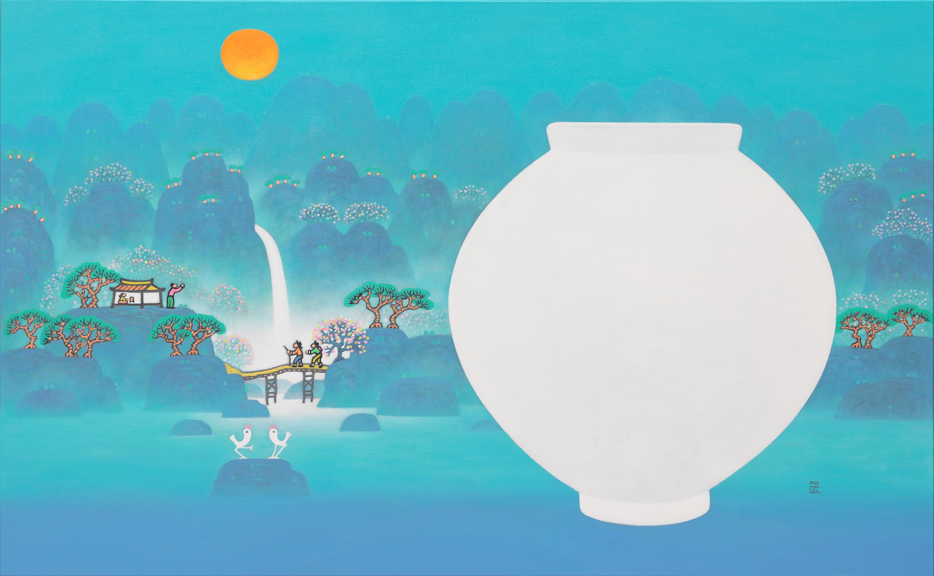 Mun-Hyun Cho, Landscape with a Moon Jar Mun-Hyun Cho, Landscape with a Moon Jar