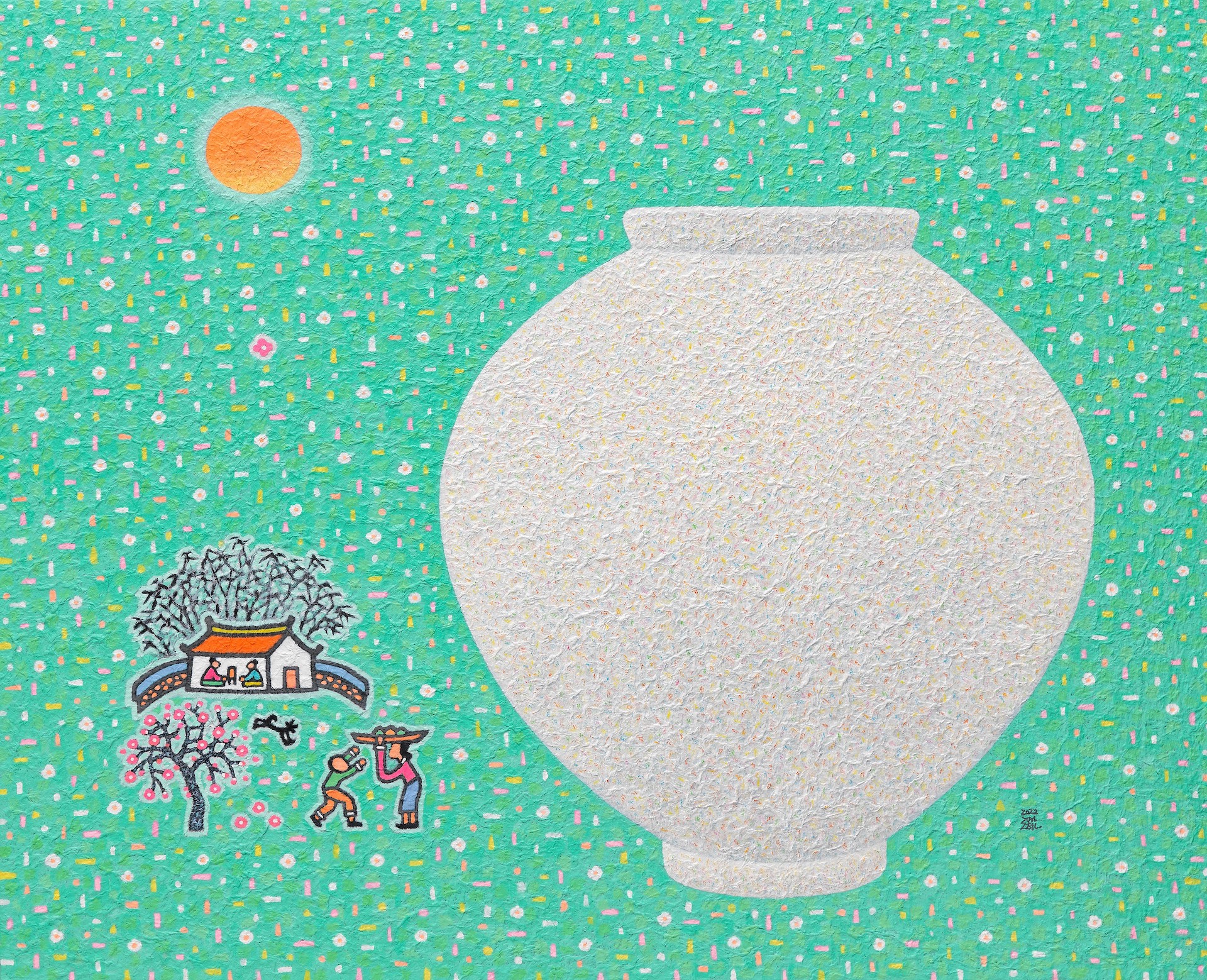 Mun-Hyun Cho, Landscape with a Moon Jar Mun-Hyun Cho, Landscape with a Moon Jar