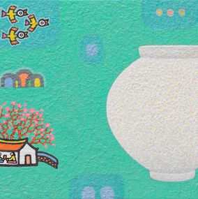 Fine Art Drawings, Landscape with a Moon Jar, Mun-Hyun Cho