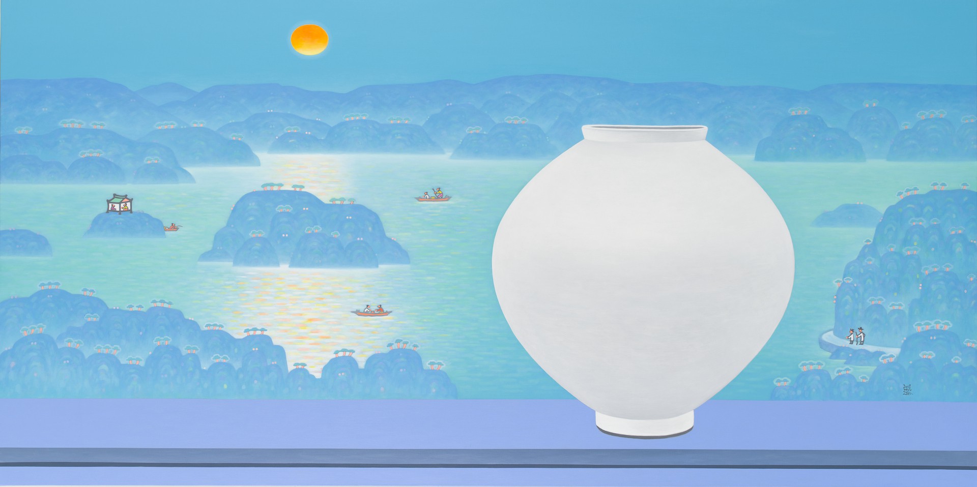Mun-Hyun Cho, Landscape with a Moon Jar Mun-Hyun Cho, Landscape with a Moon Jar