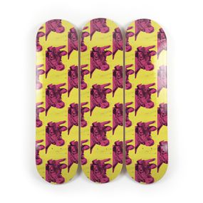 Design, Cow (Pink & Yellow) Triptych, 1966 (after Andy Warhol), Andy Warhol